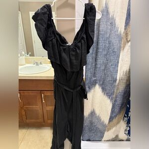 Ava & Viv Black Elastic Waist Jumpsuit
